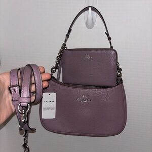 COACH TERI Shoulder bag and crossbody CV934 in Jasmine Purple with wristlet!